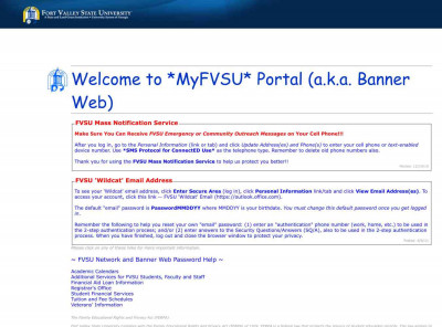 Fort Valley State University: Banner Self-Service Fort Valley State University: Banner Self-Service