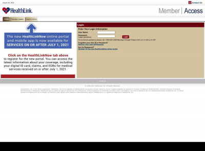 Enter Your Login Information - HealthLink MemberAccess Enter Your Login Information - HealthLink MemberAccess
