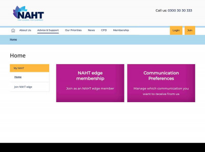 NAHT > Site Access > Login/Registration NAHT > Site Access > Login/Registration