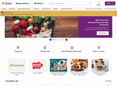 Groceries, Pharmacy, Pickup and Delivery - Giant Food Groceries, Pharmacy, Pickup and Delivery - Giant Food