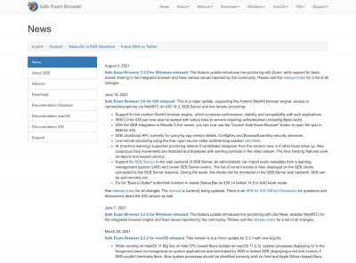 Safe Exam Browser - News Safe Exam Browser - News