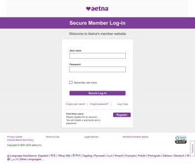 New Member Login- Aetna's member website New Member Login- Aetna's member website