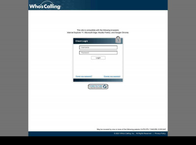 Who's Calling - Login Who's Calling - Login