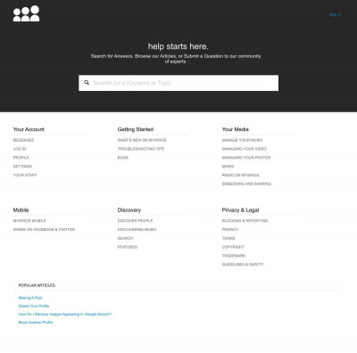Log in - Help Center - MySpace Log in - Help Center - MySpace