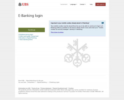 UBS E-Banking login | UBS Switzerland UBS E-Banking login | UBS Switzerland