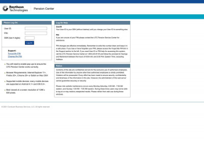 UTC Pension Center - Log On UTC Pension Center - Log On