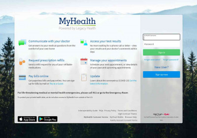 MyHealth - Login Page MyHealth - Login Page