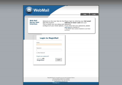 MagicMail Server: Login Page MagicMail Server: Login Page