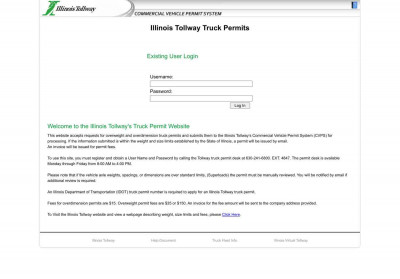 Illinois Tollway Commercial Vehicle Permit System Web ... Illinois Tollway Commercial Vehicle Permit System Web ...