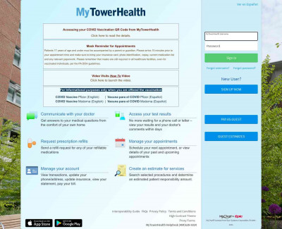 MyTowerHealth - Login Page MyTowerHealth - Login Page