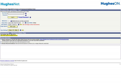 (User Logout) HughesNet® Installation Portal (User Logout) HughesNet® Installation Portal
