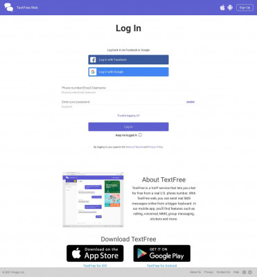 TextFree Web: Login TextFree Web: Login