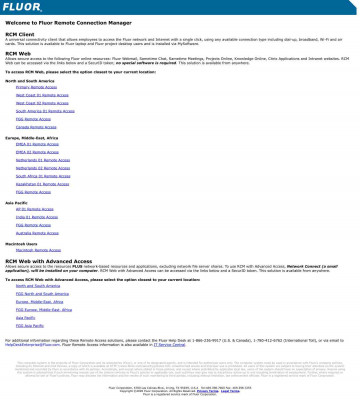 Fluor Remote Connection Manager Fluor Remote Connection Manager