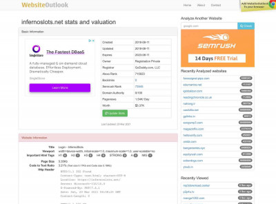 Infernoslots : Login - InfernoSlots Website stats and valuation Infernoslots : Login - InfernoSlots Website stats and valuation