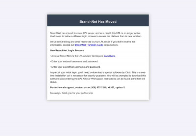 BranchNet Login BranchNet Login