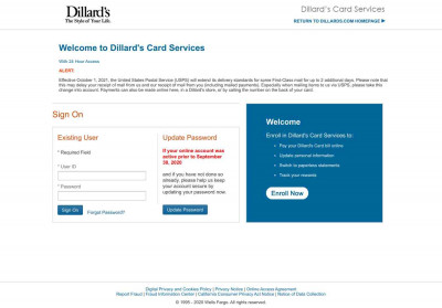 Dillard's Sign On Dillard's Sign On