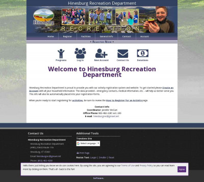 Log In - Hinesburg Recreation Department Log In - Hinesburg Recreation Department