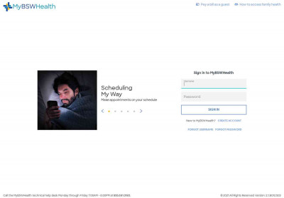 Log in to MyBSWHealth Log in to MyBSWHealth