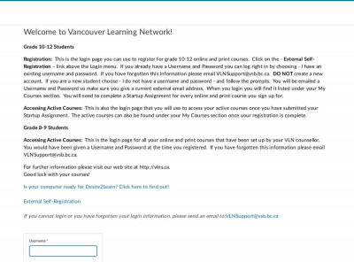Vancouver Learning Network: Login Vancouver Learning Network: Login