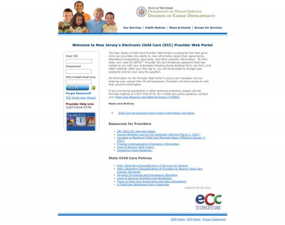 New Jersey's Electronic Child Care (ECC) Provider Web ... New Jersey's Electronic Child Care (ECC) Provider Web ...