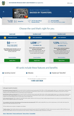 Teamster Privilege Credit Card from Capital One Teamster Privilege Credit Card from Capital One