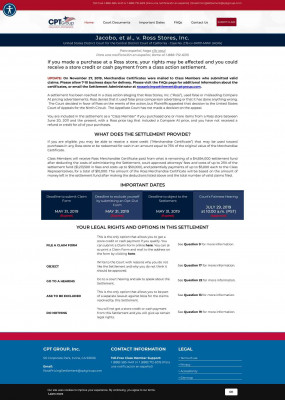 Ross Stores - Class Action Settlement Ross Stores - Class Action Settlement
