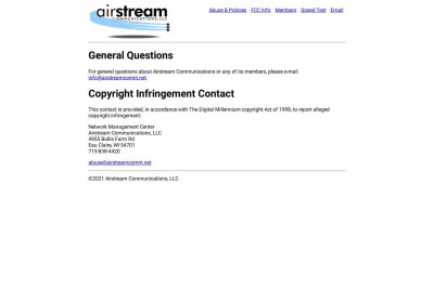 Email Information - Airstream Communications, LLC Email Information - Airstream Communications, LLC