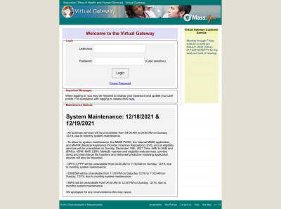 Virtual Gateway: Executive Office of Health and Human Services Virtual Gateway: Executive Office of Health and Human Services
