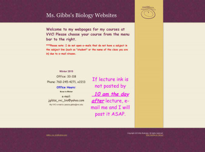 Victor Valley College - Ms. Gibbs's Biology Websites Victor Valley College - Ms. Gibbs's Biology Websites
