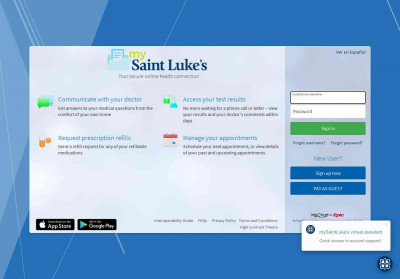 mySaintLukes - Login Page mySaintLukes - Login Page