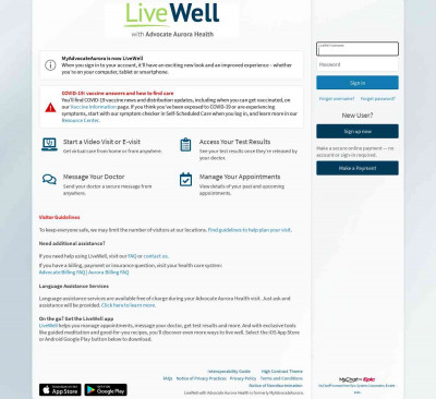 LiveWell - Login Page - Advocate Aurora Health LiveWell - Login Page - Advocate Aurora Health