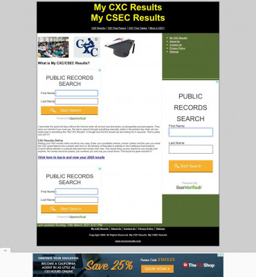 My CXC Results - My CSEC Results My CXC Results - My CSEC Results