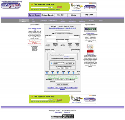 Expired and Deleted Domain Names - JustDropped Expired and Deleted Domain Names - JustDropped