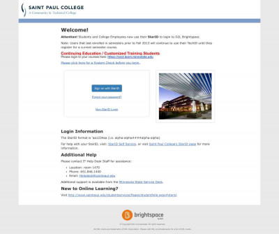D2L Brightspace Login for Saint Paul College D2L Brightspace Login for Saint Paul College