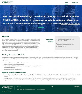 CBRE Acquisition Holdings Inc. - Home CBRE Acquisition Holdings Inc. - Home