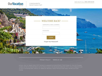 Our Vacation Center: Login Our Vacation Center: Login