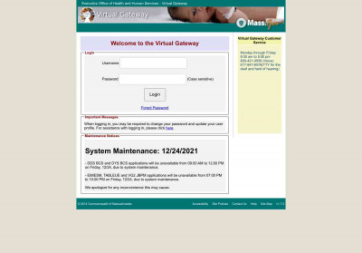 Virtual Gateway: Executive Office of Health and Human Services Virtual Gateway: Executive Office of Health and Human Services