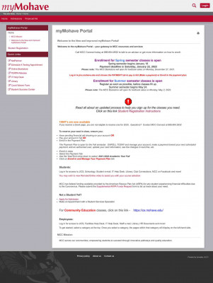 Home | myMohave Portal Home | myMohave Portal
