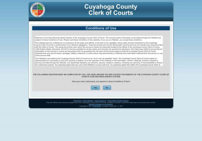 Cuyahoga County Clerk of Courts Site Terms of Service Cuyahoga County Clerk of Courts Site Terms of Service