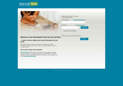 One Call Now Self Update Portal One Call Now Self Update Portal