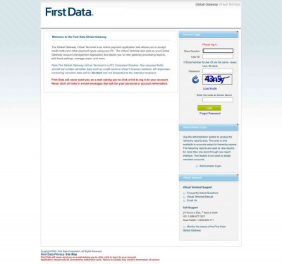 First Data Global Gateway Virtual Terminal First Data Global Gateway Virtual Terminal