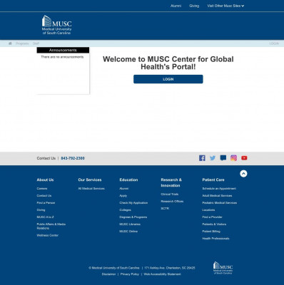 MUSC Center for Global Health's Portal Login - Terra Dotta ... MUSC Center for Global Health's Portal Login - Terra Dotta ...