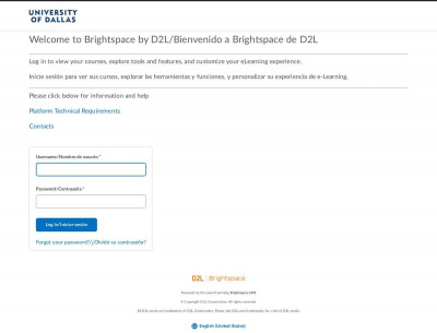 Login - University of Dallas - D2L Login - University of Dallas - D2L