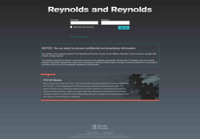 Reynolds and Reynolds: Login Reynolds and Reynolds: Login