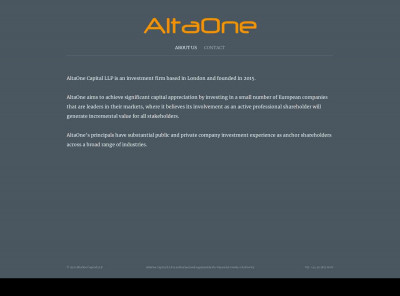 Alta One Capital LLC: London Investment Services Alta One Capital LLC: London Investment Services