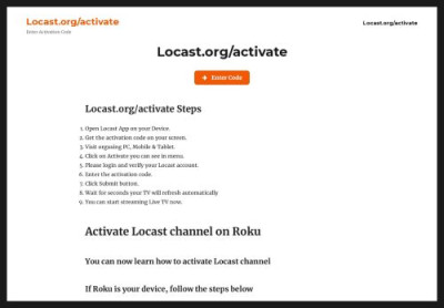 Locast.org/activate - Enter Code www.locast.org/activate Code Locast.org/activate - Enter Code www.locast.org/activate Code
