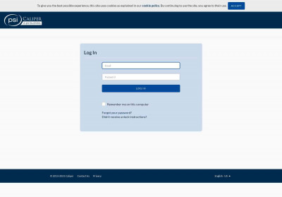 CALIPER: Log In CALIPER: Log In