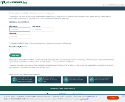 First PREMIER® Bank Payment Application First PREMIER® Bank Payment Application
