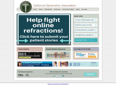 To our valued California Optometric Association members: To our valued California Optometric Association members: