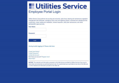 Utilities Service Corp Employee Portal Login -02 Utilities Service Corp Employee Portal Login -02